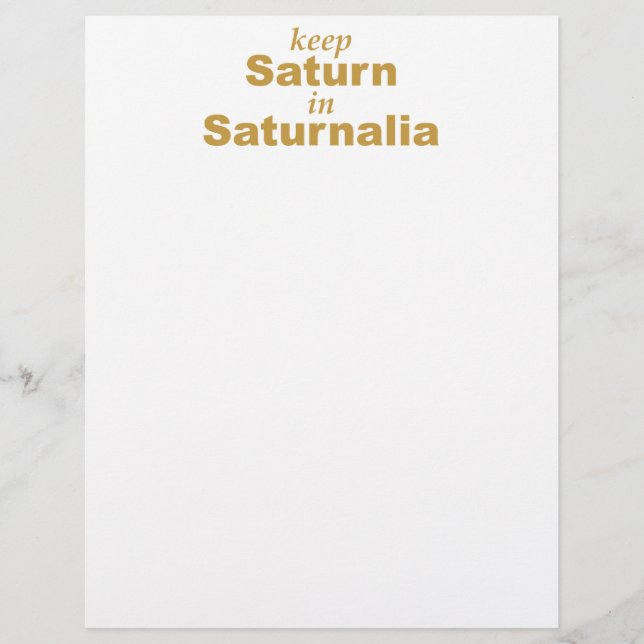 Saturn in Saturnalia behalten (Vorderseite)
