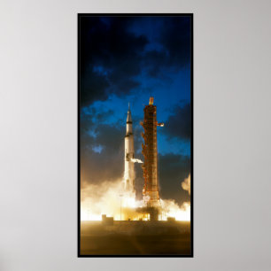 Saturn IV Raketenstart Poster