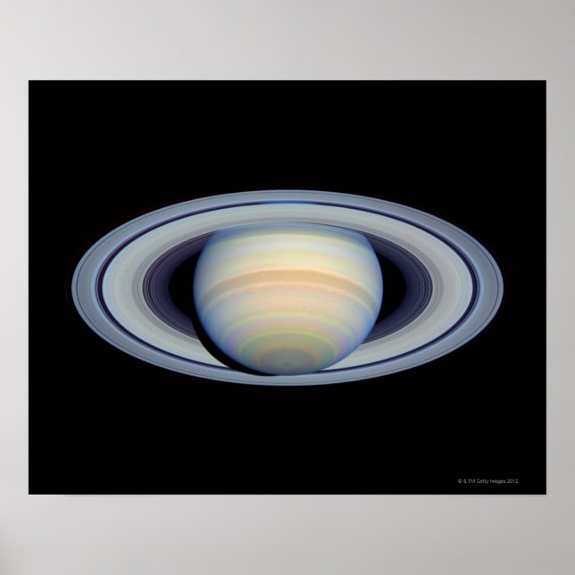 Saturn mit Ringen im weitesten Winkel zur Erde Poster (Vorne)
