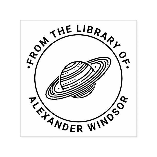 Saturn mit Rings #4 Bibliotheksname Permastempel (Design)