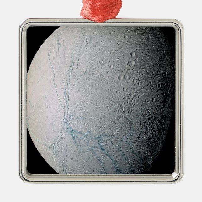 Saturn-Mond-Enceladus 2 Silbernes Ornament (Vorne)