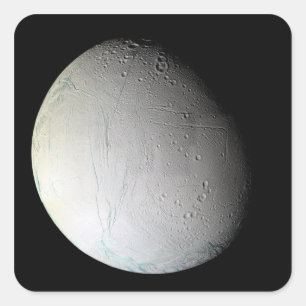 Saturn-Mond-Enceladus 3 Quadratischer Aufkleber