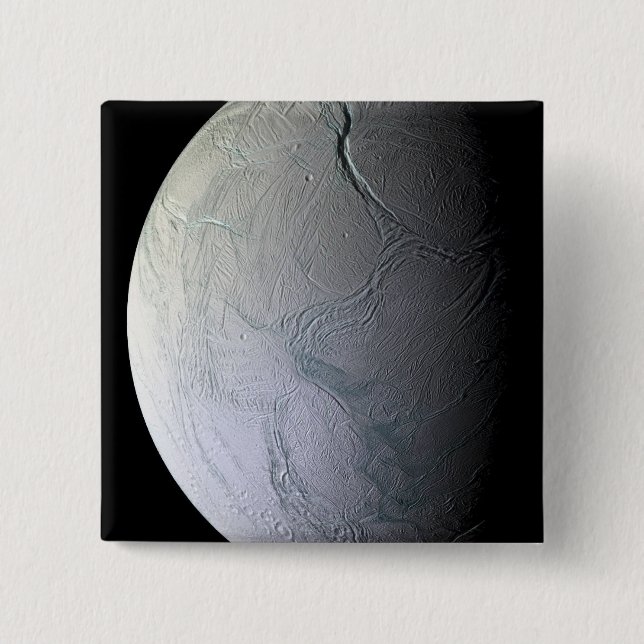 Saturn Mond Enceladus Button (Vorderseite)