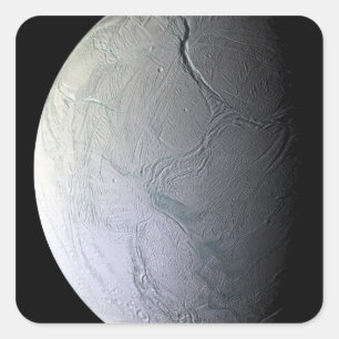Saturn Mond Enceladus Quadratischer Aufkleber