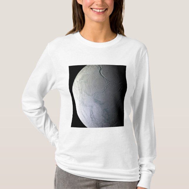 Saturn Mond Enceladus T-Shirt (Vorderseite)