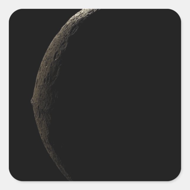 Saturn Mond Iapetus Quadratischer Aufkleber (Vorderseite)