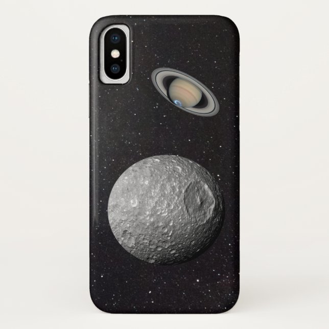 Saturn Moon Mimas Starry Sky Case-Mate iPhone Hülle (Rückseite)