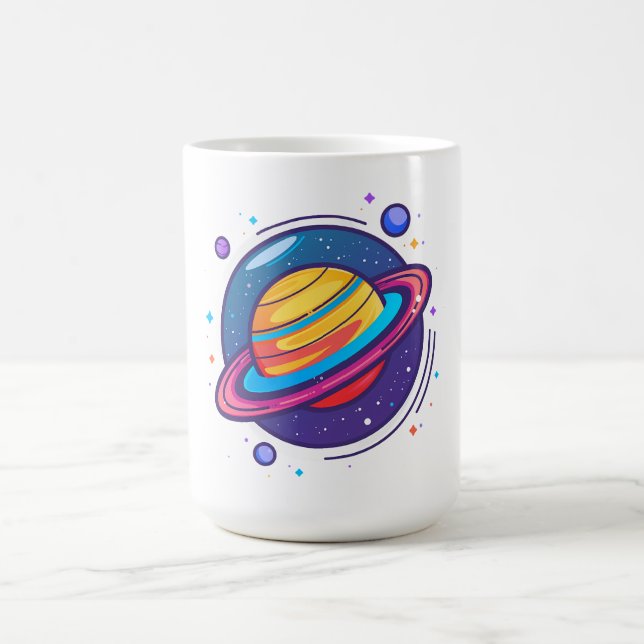 Saturn Planet Coffee Mug – Cosmic Design for Space Kaffeetasse (Mittel)