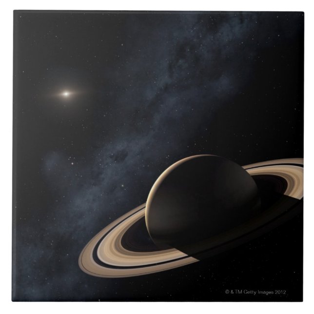 Saturn-Planet im Sonnensystem, Nahaufnahme Fliese (Vorderseite)