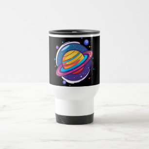 Saturn Planet Kaffee-Tasse – Kosmisches Design für Reisebecher