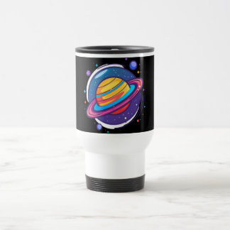 Saturn Planet Kaffee-Tasse – Kosmisches Design für Reisebecher