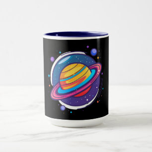 Saturn Planet Kaffee-Tasse – Kosmisches Design für Tasse