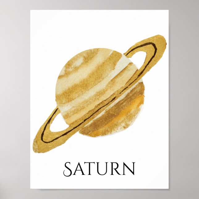 Saturn Planet Wasserfarbe Poster (Vorne)