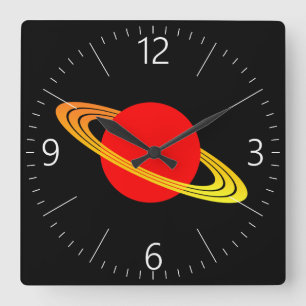 Saturn Quadratische Wanduhr
