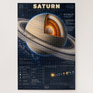 Saturn-Querschnitt-Wissenschafts-Infografik Puzzle