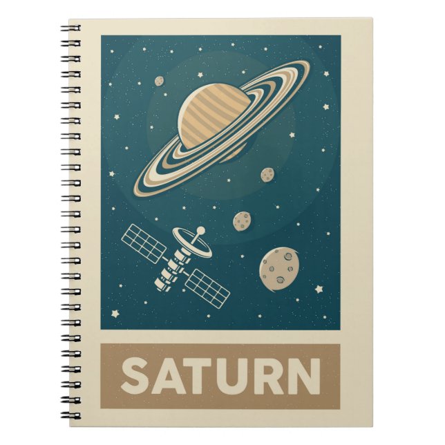 Saturn Retro Galaxy Satellite Notizblock (Vorderseite)