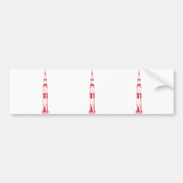 Saturn Rocket Autoaufkleber (Vorne)