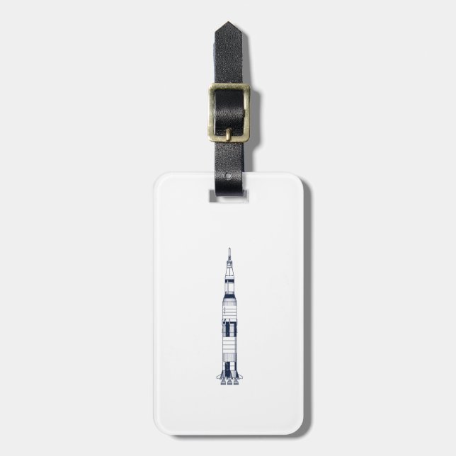 Saturn Rocket Gepäckanhänger (Vorderseite vertikal)
