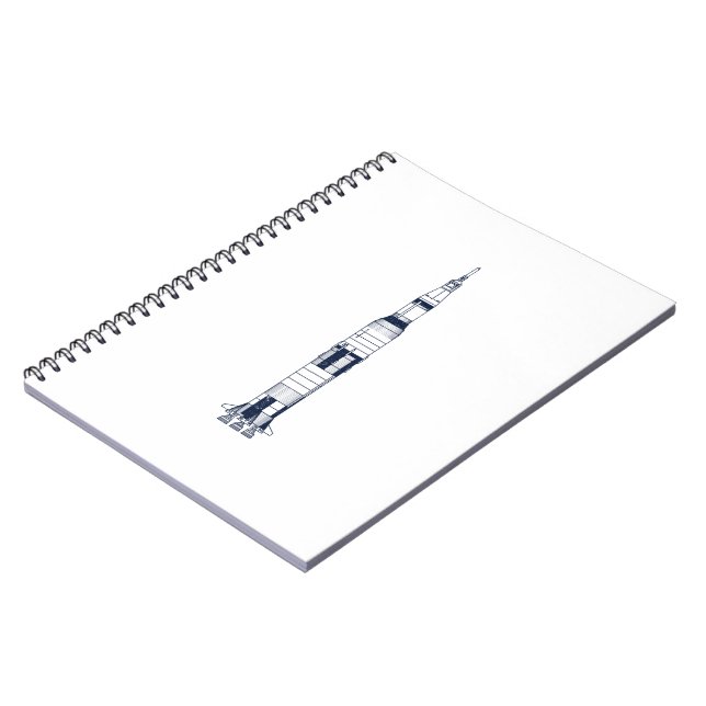 Saturn Rocket Notizblock (Linke Seite)