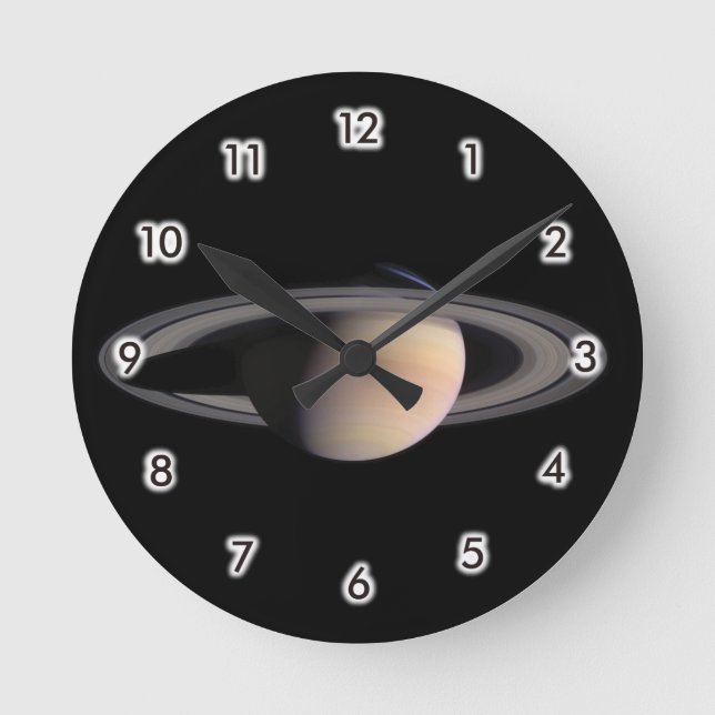 Saturn Runde Wanduhr (Vorderseite)