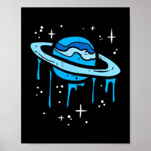 Saturn Schmelz Ticket Planet Weltraum Sonnensystem Poster