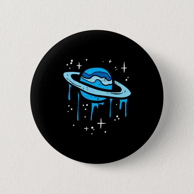 Saturn Schmelze Ticket Planet Weltraum Sonnensyste Button (Vorderseite)