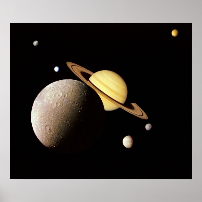 Saturn System Montage Poster Print (Vorne)