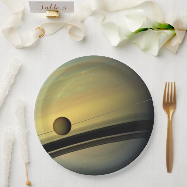 Saturn Tableware from the Celestial Collection Pappteller (Hochzeit)