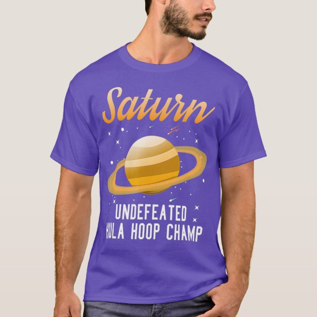 Saturn Unbesiegter Hula Hoop Champion Funny T-Shirt (Vorderseite)