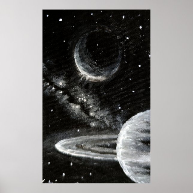 Saturn und Enceladus Poster (Vorne)