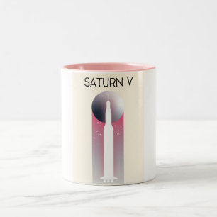Saturn V Apollo Space Art Zweifarbige Tasse