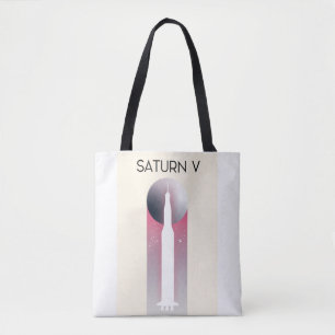 Saturn V Apollo Weltraumkunst illustrativer Druck.