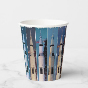 Saturn V Moon Rocket startet Papiergruppen Pappbecher