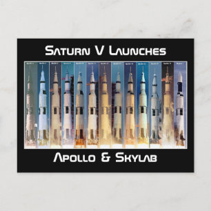 Saturn V Moon Rocket startet Postkarte