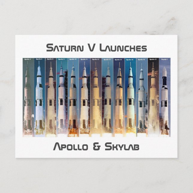 Saturn V Moon Rocket startet Postkarte (Vorderseite)