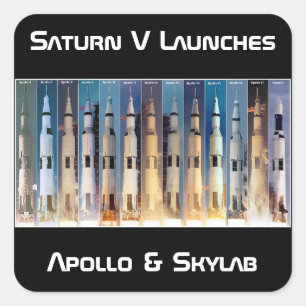 Saturn V Moon Rocket startet Quadratischer Aufkleber