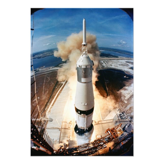 Saturn V Raketenstart 1969 Apollo Spacecraft Fotodruck (Vorne)