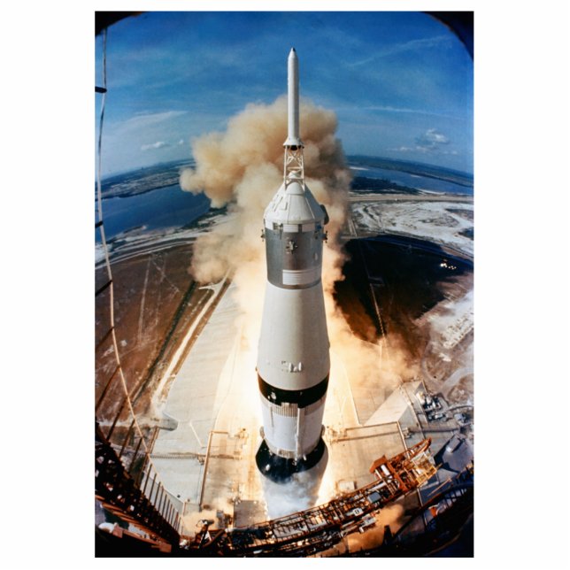 Saturn V Raketenstart 1969 Apollo Spacecraft Fotoskulptur Magnet (Vorne)