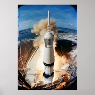 Saturn V Rocket launch 1969 Apollo Spacecraft Poster