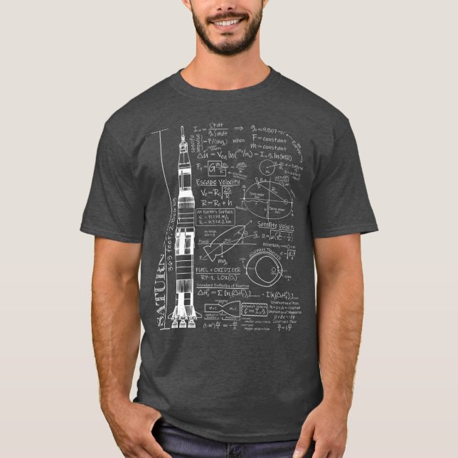 Saturn V Saturn 5 RaketenScience Gleichungen T-Shirt (Vorderseite)