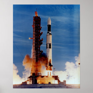 Saturn V Start der Skylab-Raumstation Poster