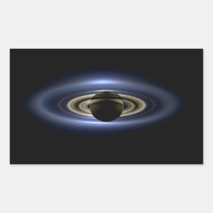Saturn verdeckt die Sonne vom Cassini-Orbiter aus  Rechteckiger Aufkleber