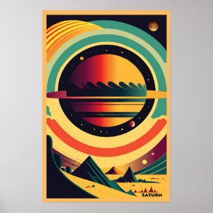 Saturn, Weltraumplakat Poster