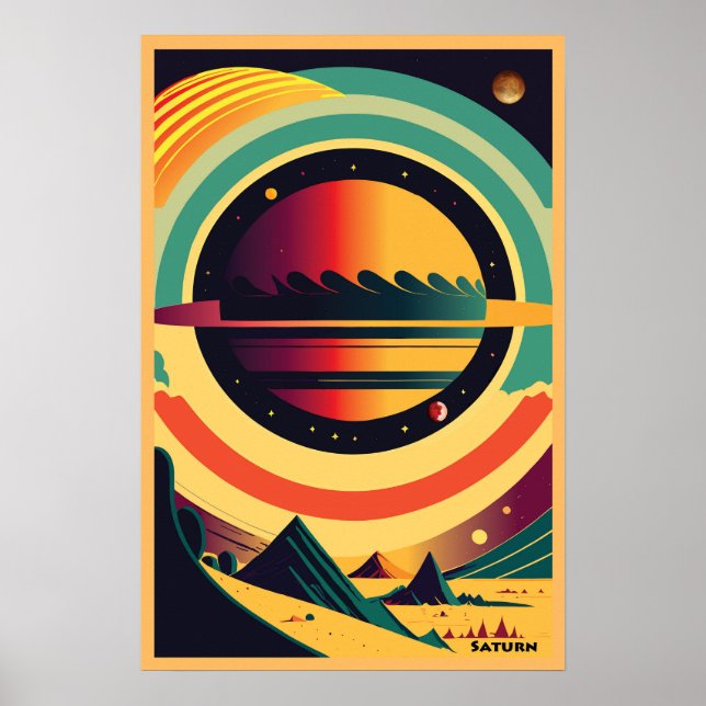 Saturn, Weltraumplakat Poster (Vorne)