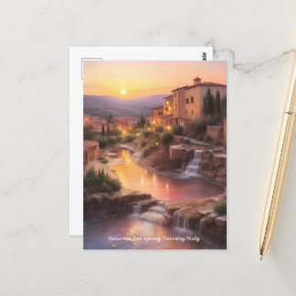 Saturnia Hot Springs Toskana Italien Sunset Postkarte