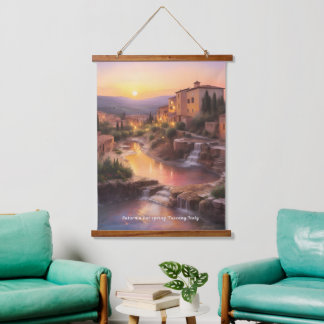 Saturnia Hot Springs Toskana Italien Sunset Wandteppich Mit Holzrahmen