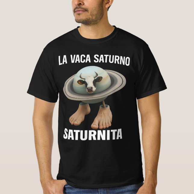 Saturnita La Vaca Saturno Italian Brainrot Birthda T-Shirt (Vorderseite)