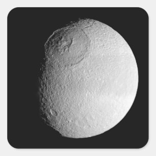 Saturns Mond Tethys 2 Quadratischer Aufkleber