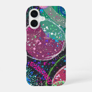 Saturns Ringe: Maximalistische abstrakte Kunst iPhone 16 Hülle