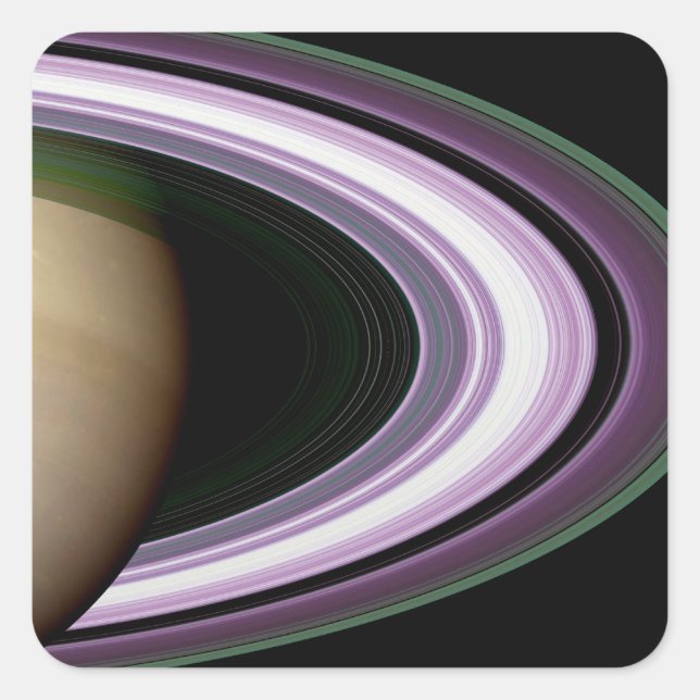 Saturns Rings Quadratischer Aufkleber (Vorderseite)